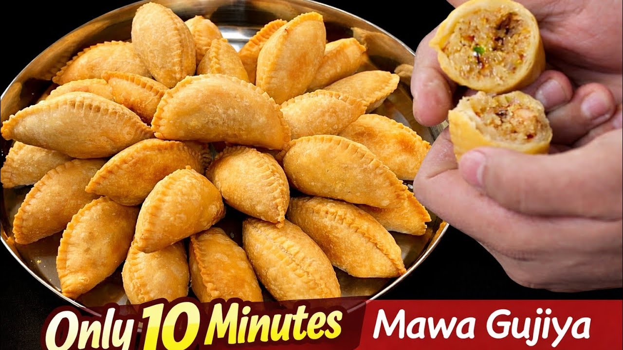 बिना मावा बिना सांचा खस्ता गुजिया 😍 | Holi Special Halwai Style Crispy Gujiya Recipe