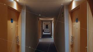 Empty corridor of modern hotel