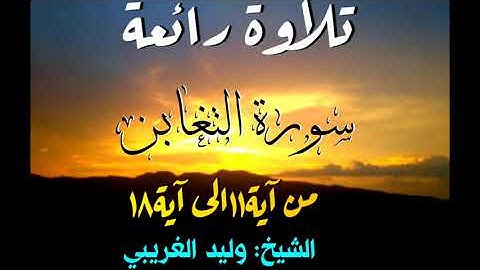 تلاوة رائعة رائعة رائعة جداً جداً بصوت الشيخ وليد الغريبي حفظه الله من سورة التغابن