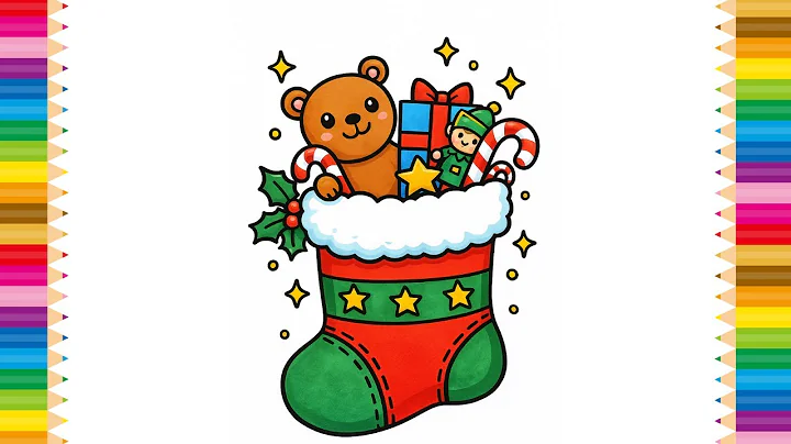 How to Draw a Stocking Full of Christmas Toys | Easy Christmas Drawing for Kids