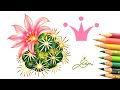 🌵 Kaktus mit Blume zeichnen 🌸 How to draw a cactus 🌵🌸