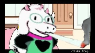 Ralsei runs over Dess