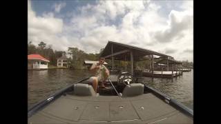 big bass caught skipping docks
