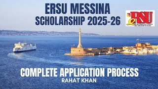 ERSU Messina Scholarship Complete Application 2025-26 | Study in Italy on Scholarship | Rahat Khan