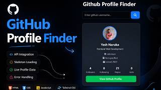 Famous GitHub Profile Finder Project 🚀 | JavaScript OOP Project with API | Full Tutorial #webdevelopment Profile