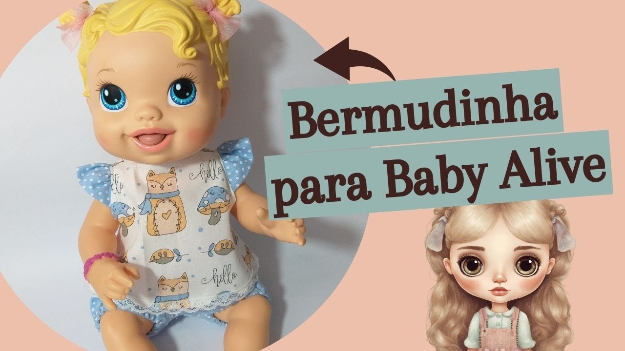 [Molde Gratuito] D.I.Y.: Bermudinha fofinha para bonecas Baby Alive