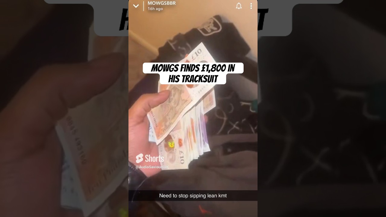 Mowgs Found £1,800 In His Tracksuit Bottoms As He Was Looking For A Vape 