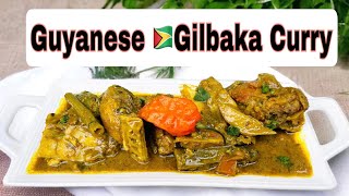 Gilbaka Curry With Green Mango || Okra || Saijan and Wiri Wiri Pepper 🇬🇾🤤