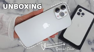 UNBOXING IPHONE 13 PRO MAX 256GB + ACCESSORIES🎀Special SILVER Edition