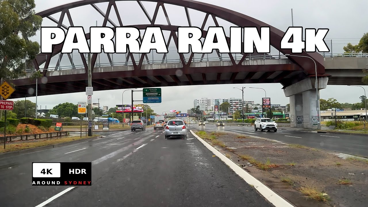 HEAVY RAIN Parramatta Sydney Drive 4K HDR 60FPS POV | Rydalmere→West