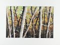 Watercolour trees using negative space