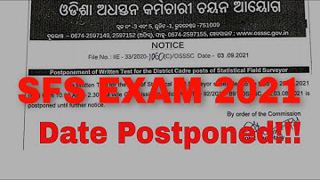 OSSSC Statistical Field Surveyor Exam 2021 is Postponed until Further Notice | SFS Exam 2021