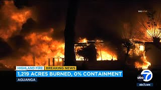 Fire burns 1,219 acres in Riverside County, prompting evacuations