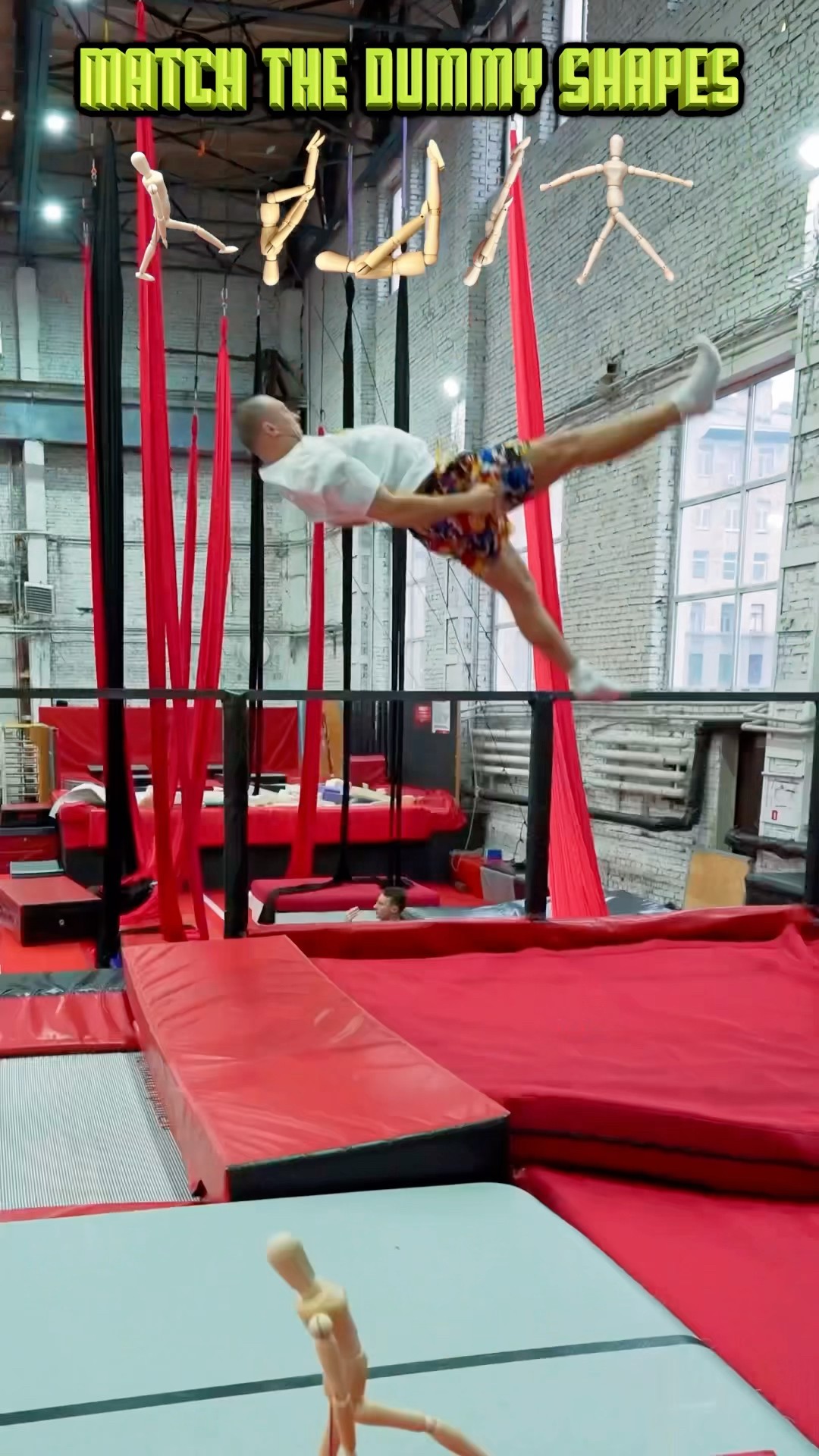 Match the Dummy Shapes Challenge?? #kiryakolesnikov #parkour #challenge #stunt #challenge