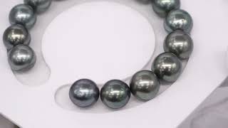 15pcs Blue Green 11-12mm - Tahitian Pearl Bracelet BR1605