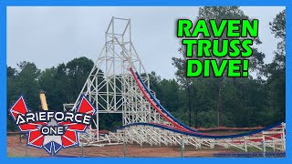 RAVEN TRUSS DIVE! ArieForce One Construction Update #18 - Fun Spot Atlanta RMC Hybrid Coaster