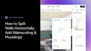 How to Split Walls Horizontally, Add Wainscoting &amp; Moulding in a 3D Floor Plan