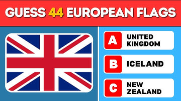 Guess and Learn 44 European Flags 🌎 | Flag Quiz ⛳