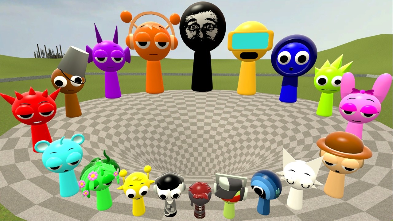 I FOUND ALL MR SUN TREE FUN COMPUTER EVOLUTION SPRUNKI FAMILY in BIG FUNNEL Garry's Mod