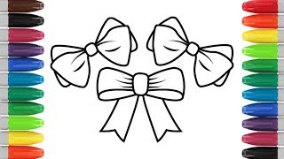 How to Draw Bows | Videos for drawing and coloring pages for Kids