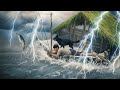 Raft Survival: Storm Destroyed My Floating Trash Raft | Rebuilding Everything with My Dog
