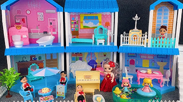 10 Minutes Satisfying with Unboxing Blue Barbie House Play Set Review Toys | ASMR 