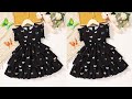 Ruffle trim layer baby girl frock cutting and stitching|Layer frill baby frock cutting and stitching