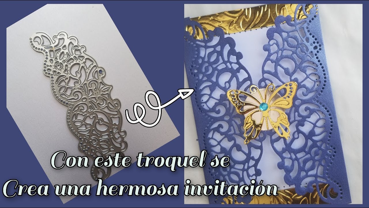 Hermosa invitación |hecha con troqueles|