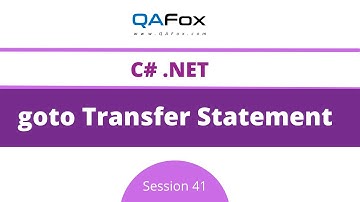 goto Transfer statement  (C#.Net - Session 41)