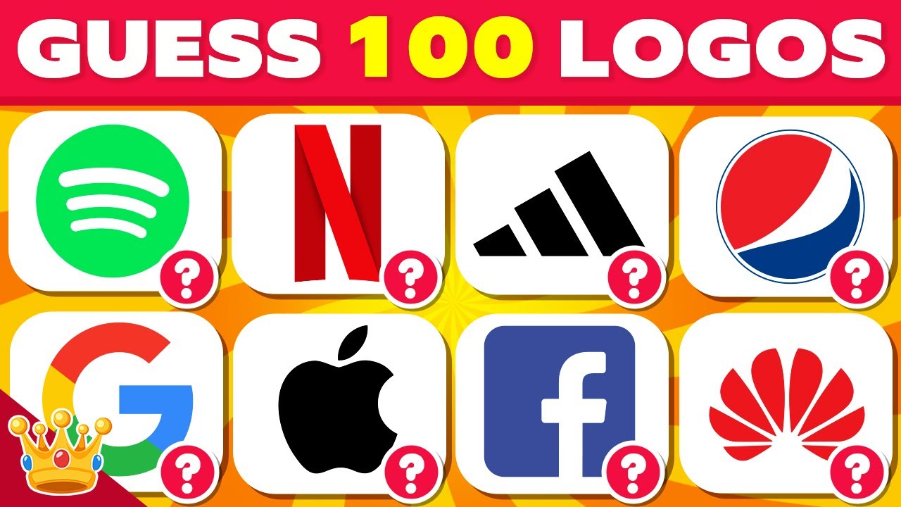 Guess 100 Famous Logos 🍔📱👟 How Many Can You Guess? 🤔 Guess the Logo ...