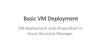 Deploy a Basic VM in Azure Resource Manager