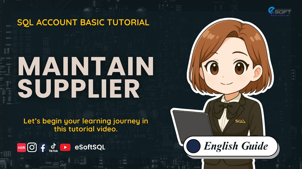 Maintain Supplier | SQL Account Basic Tutorial (ENGLISH) - YouTube