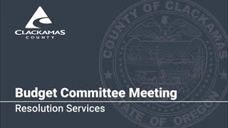 Resolution Services Budget Presentation 2019