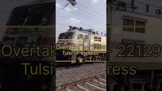 Arrival + overtake! 🤯🔥🚆amazing scene create 🔥#shorts #railway #ytshorts #train #youtubeshorts 💀🔥