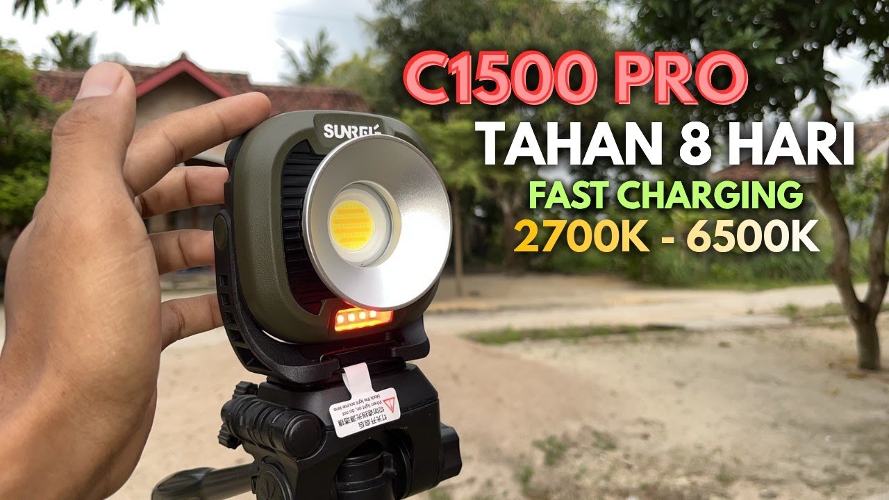 TAHAN 8 HARI? • LAMPU CAMPING/ EMERGENCY PROFESIONAL CAHAYA TERANG 2700k-6500k SUNREI C1500 PRO