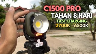 TAHAN 8 HARI? • LAMPU CAMPING/ EMERGENCY PROFESIONAL CAHAYA TERANG 2700k-6500k SUNREI C1500 PRO