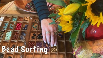 ASMR Sorting & Organizing Beads (No talking Only) Rummaging through jewelry making beads.