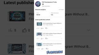 PHP DEVELOPMENT TRICKS YouTube Channel Stats | Growth Analysis &amp; Future Plans #shortsfeed #shorts