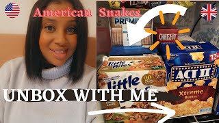 UNBOX WITH ME/ American Snacks/ Border Patrol TOOK MY STUFF! American / UK/ What&#39;s In My Package