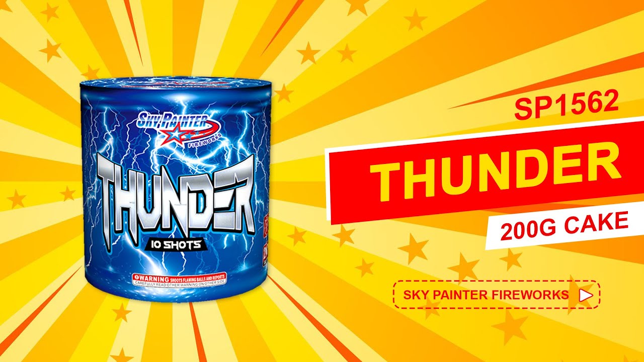 THUNDER SP1562 200G Cake by Sky Painter Fireworks - YouTube