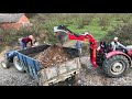 4 Ton çakıl ile rampadan çıkamadık (Asistan kepçe ile)(Massey ferguson 2625 New Holland t480)