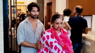 Shahid Kapoor With Mother Neelima Azeem Post Lunch From Iscon Temple Restaurant Dakshinayan At Juhu screenshot 1