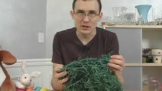 Adding Paper Grass to Easter Baskets