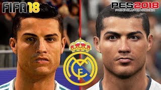 Fifa 18 Vs Pes 2018 - Real Madrid Face Comparison 1080P Hd