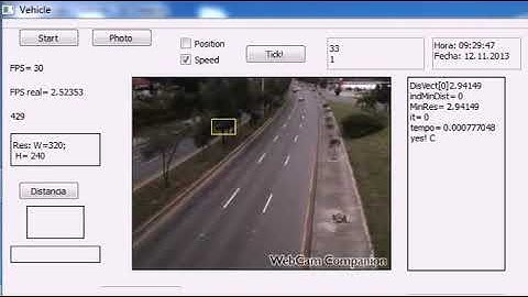 Vehicle speed tracking using OpenCV and single lens camera over highway.