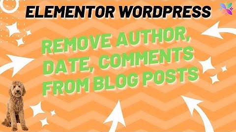 How to Remove the Author, Comments or Date from your Blog Posts.