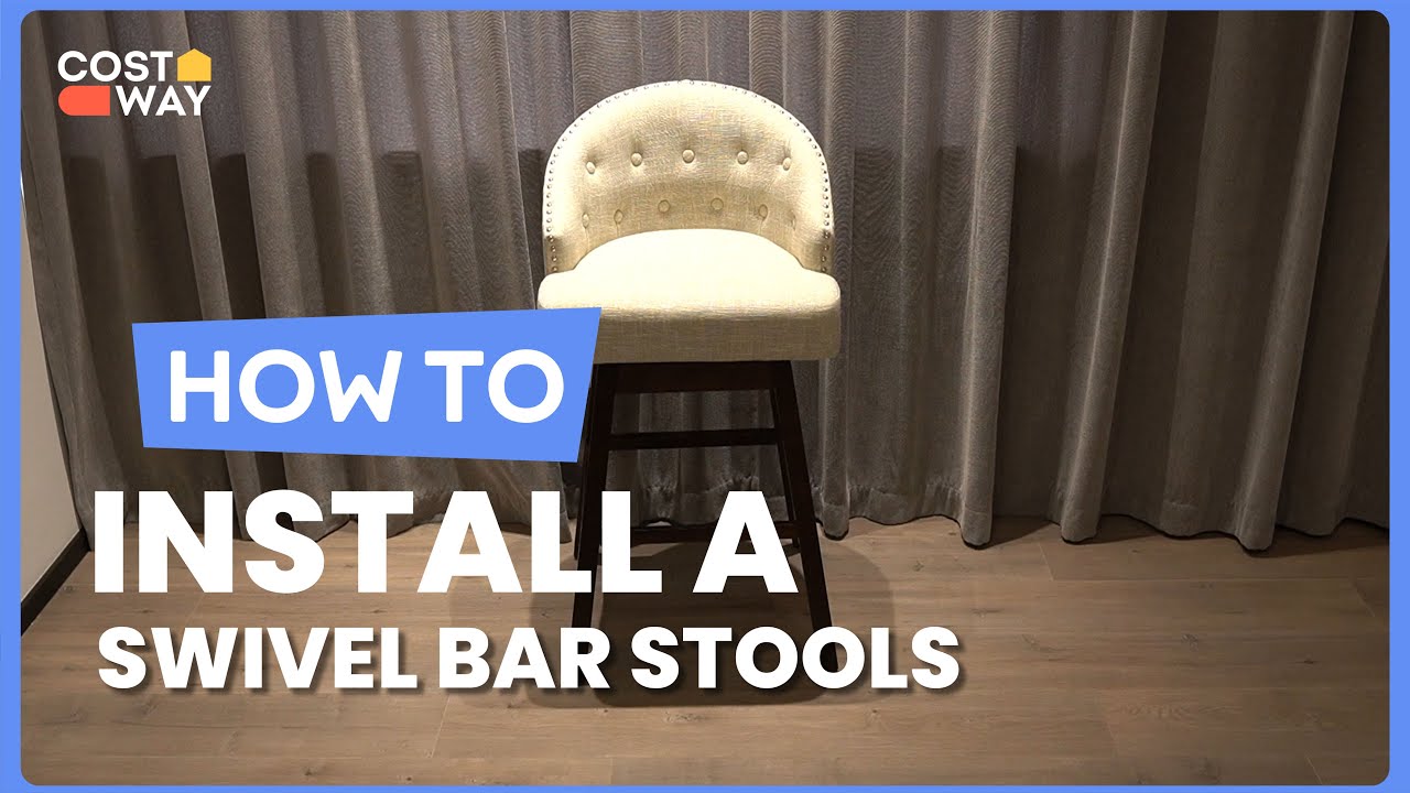 How to Install the Set of 2 Swivel Bar Stools JV10541 costway howto