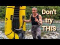 Wild solo packrafting 3 days down the river find shelter