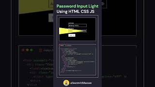 Password Input Light Login and Form Using HTML CSS | Login Form With Light Glowing | CodeMinds