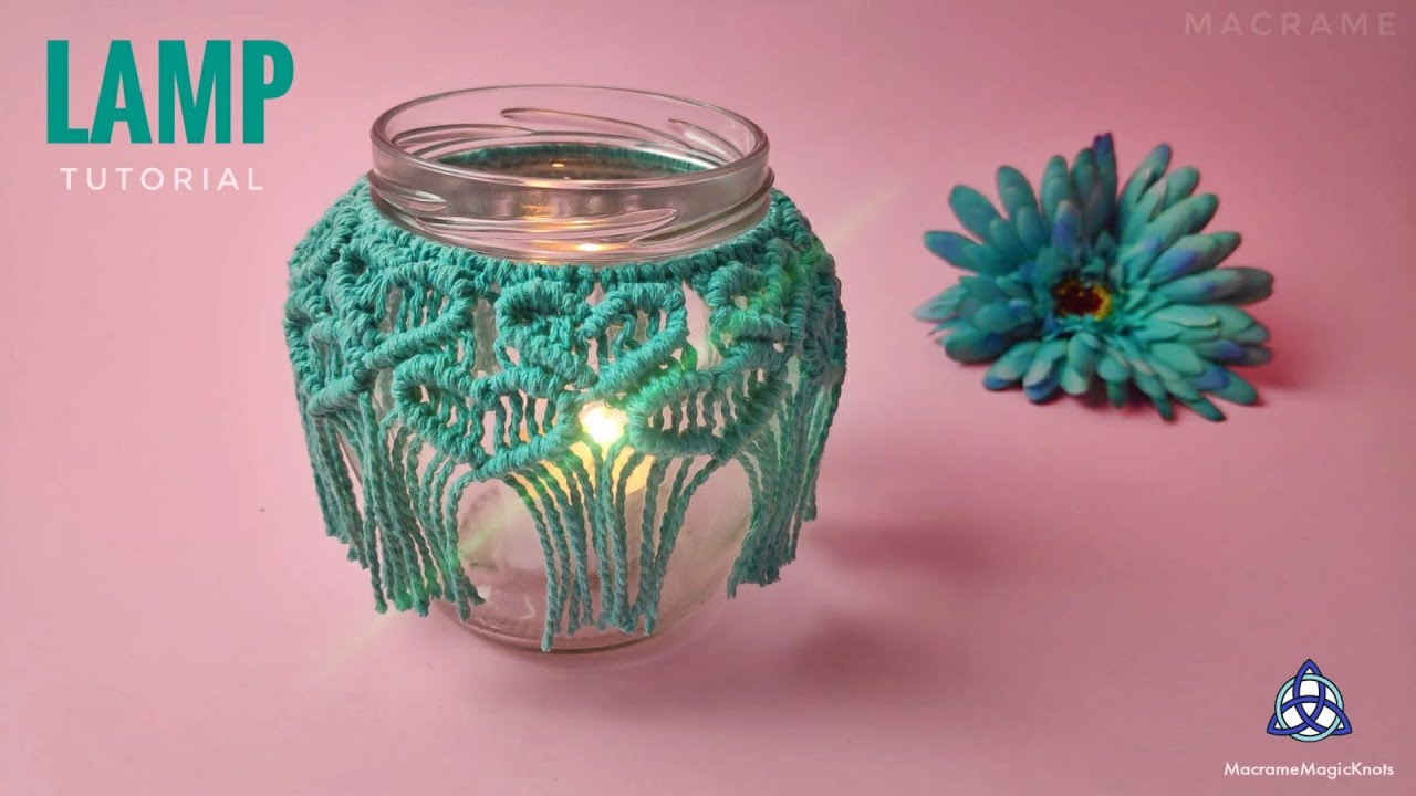 How to make Romantic Macrame LAMP | Mason Jar Decoration | Macrame Heart Pattern